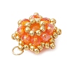 Dyed Natural Malaysia Jade & Electroplate Glass Cluster Beaded Pendants PALLOY-MZ01311-01-2