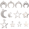 24Pcs 12 Styles Stainless Steel Pendants DIY-SC0029-61-1