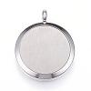 Feng Shui 304 Stainless Steel Diffuser Locket Pendants STAS-D157-12I-2