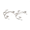 Clear Cubic Zirconia Butterfly Cuff Earrings EJEW-K093-25P-3