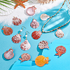 25Pcs Natural Shell Pendants PALLOY-PH01859-2