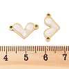 304 Stainless Steel White Enamel Connector Charms STAS-Z078-12G-3