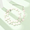 Natural Lava Rock Coin Beaded Necklaces GG-CBA922D-06B-1