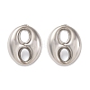 Oval 304 Stainless Steel Stud Earrings LS-EJEW-A125-79B-P-4