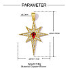 Brass Micro Pave Red Cubic Zirconia Pendants CU-OY001-76G-2