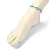 Ocean Theme Starfish Tortoise Synthetic Turquoise Beaded Anklets for Women AJEW-AN00554-01-5
