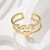 Brass Cuff Finger Rings RJEW-C120-09G-3