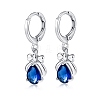 Platinum Tone Stainless Steel Dangle Earrings EJEW-EE0002-04B-1