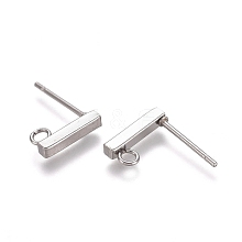 Non-Tarnish 304 Stainless Ear Stud Components STAS-M274-012B-P