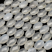 Faceted Oval Natural Quartz Crystal Beads Strands X-G-R303-01