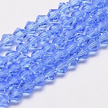Imitate Austrian Crystal Bicone Glass Beads Strands GLAA-F029-4x4mm-09