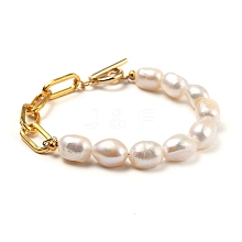 Natural Baroque Pearl Keshi Pearl Beaded Bracelets X-BJEW-JB05317
