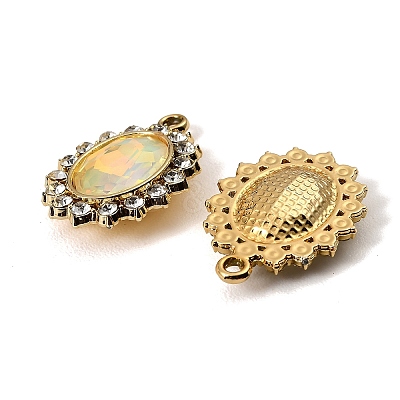 UV Plating Alloy Glass Pendants FIND-K032-41G-1