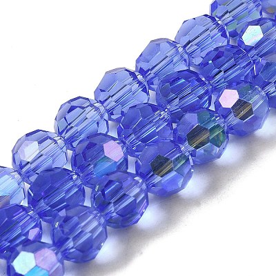 Electroplate Transparent Glass Beads Strands LS-EGLA-A035-T8mm-L14-1