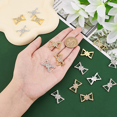 16Pcs 2 Colors Alloy Rhinestone Buckle JEWB-WR0001-04-1