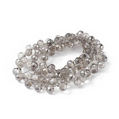 Transparent Electroplate Glass Beads Strands EGLA-F152A-PL01-1