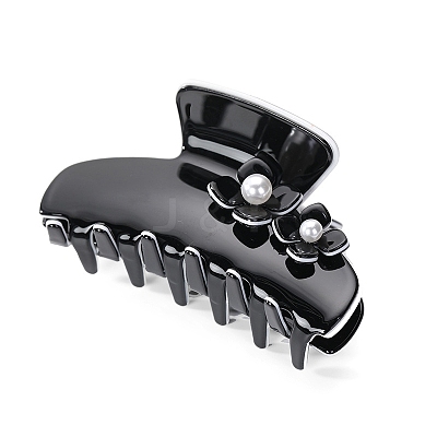 Cellulose Acetate with Plastic Pearl Claw Hair Clips PW-WG065DB-01-1