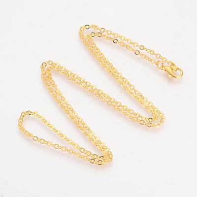 Brass Cable Chains Necklaces MAK-R019-G-1