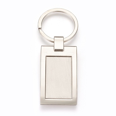Zinc Alloy Cabochon Settings Keychain KEYC-E028-03P-1