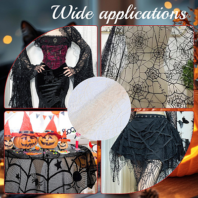 Polyester Spider Web Lace Fabric DIY-WH20049-44C-1