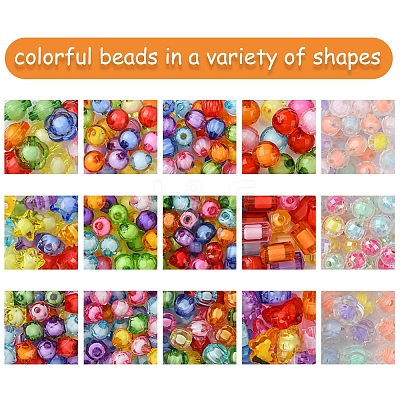 15 Styles Transparent Acrylic Beads TACR-FS0001-49-1
