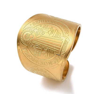 201 Stainless Steel Cuff Rings RJEW-F190-01G-1