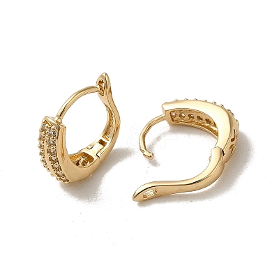 Brass Micro Pave Cubic Zirconia Hoop Earring EJEW-L271-02KCG-03-1
