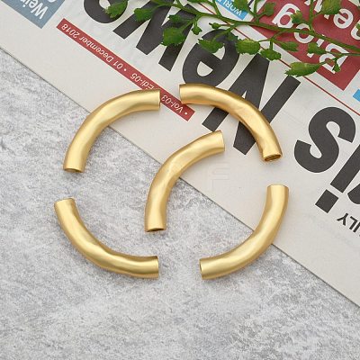 Brass Curved Tube Beads KK-K238-38MG-1