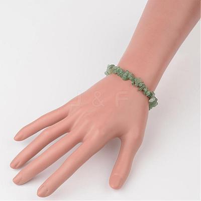 Natural Green Aventurine Chip Beaded Stretch Bracelets BJEW-JB02243-01-1