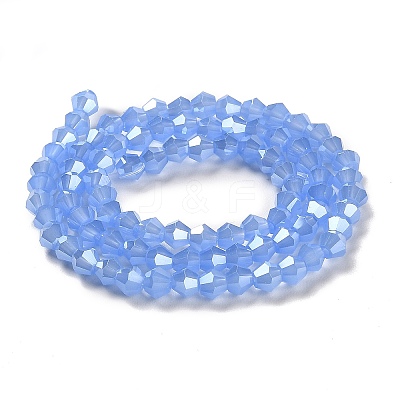 Imitation Jade Electroplate Glass Beads Strands GLAA-F029-J4mm-C04-1