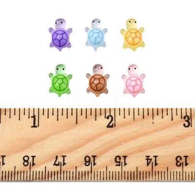 60Pcs 6 Colors Luminous Resin Cabochons RESI-FS0001-95-1