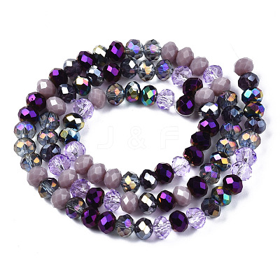 Electroplate Glass Beads Strands X-EGLA-N002-12C-1