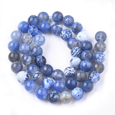 Natural Fire Crackle Agate Beads Strands G-S346-8mm-18-1