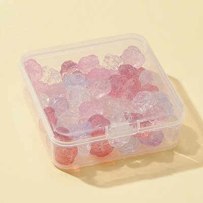64Pcs 8 Colors Transparent Electroplate & Baking Paint Glass Beads GLAA-FS0001-37-1