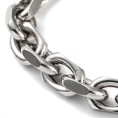 Non-Tarnish 304 Stainless Steel Cable Chains Bracelets for Men & Women BJEW-D031-03P-1