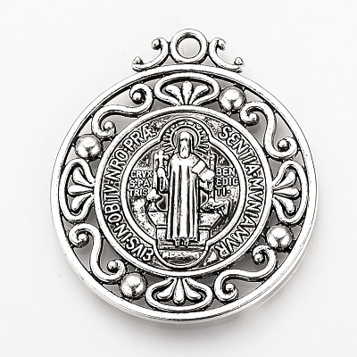 Tibetan Style Alloy Pendants TIBEP-Q078-01AS-RS-1