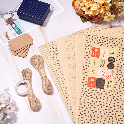 Heart Pattern Gift Wrapping Paper Sets DIY-TAC0020-48-1