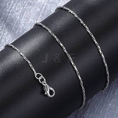 Brass Twisted Boston Link Chains Necklaces for Women NJEW-D302-60P-1
