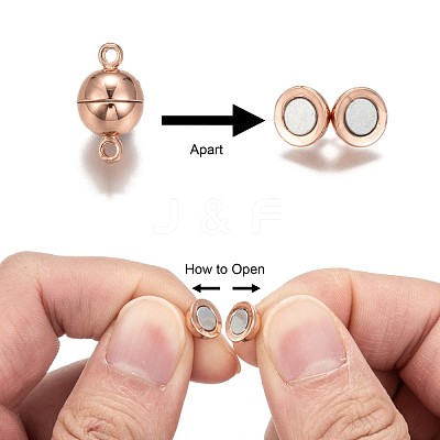 Rack Plating Brass Magnetic Clasps with Loops X-KK-F801-02B-RG-1