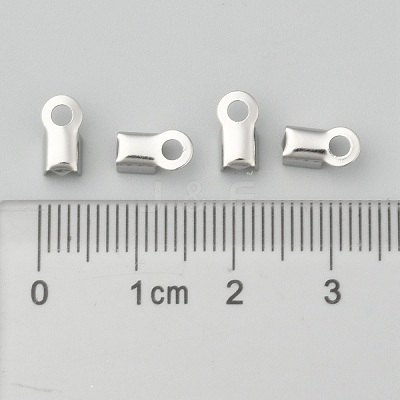 Tarnish Resistant 304 Stainless Steel Fold Over Crimp Cord Ends STAS-M009-01A-1