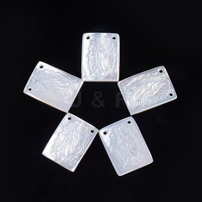 Natural White Shell Pendants SSHEL-D083-33-1