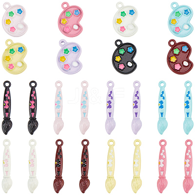 32Pcs 16 Styles Alloy Enamel Pendants FIND-SC0022-91-1