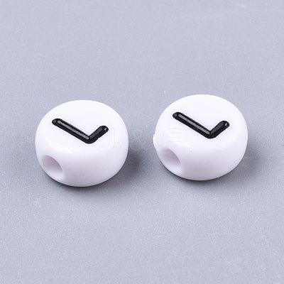 White Opaque Acrylic Beads X-SACR-R249-01M-1