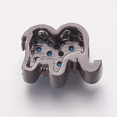 Brass Cubic Zirconia Beads KK-P134-08B-1
