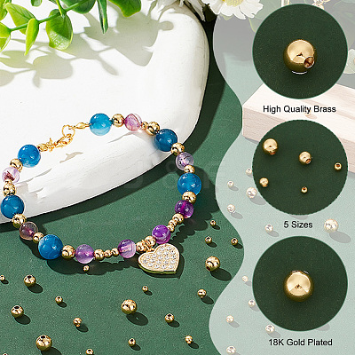 600Pcs 5 Style Brass Beads KK-PH0005-63-1
