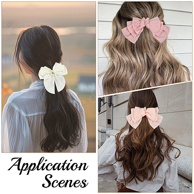 4Pcs 4 Styles Cloth Bowknot Alligator Hair Clips PHAR-SP0001-17B-1