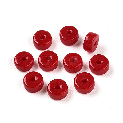 Opaque Solid Color Glass Beads X1-GLAA-N007-6x3mm-A08-1