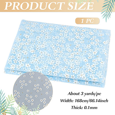 Polyester Flower Pattern Fabric DIY-WH0591-147C-1
