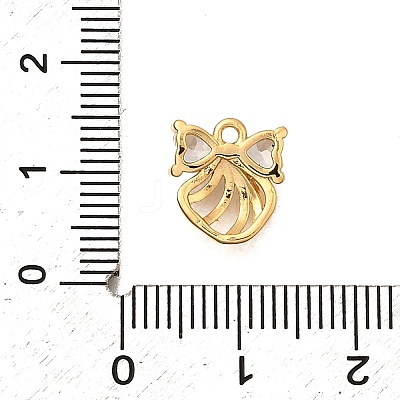Brass Micro Pave Cubic Zirconia Charms KK-B152-17G-1