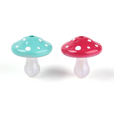 UV Plating Opaque Luminous Acrylic Beads OACR-N153-07-1